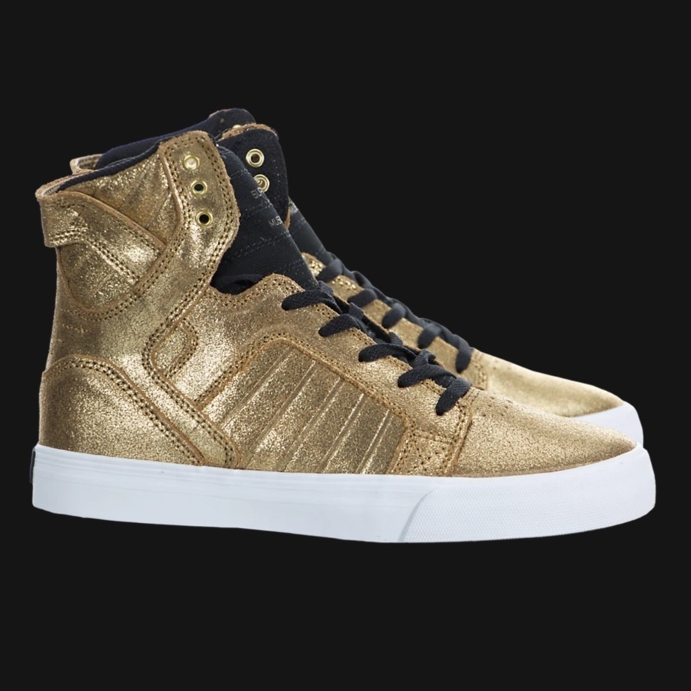 Supra 👑 skytop size 3.5 gold high tops